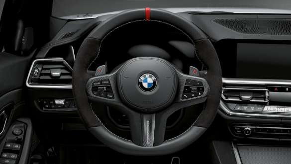 Volant M Performance de la BMW Série 4 Coupé G22 2020 Volant M Performance de la BMW Série 4 Coupé G22 2020, vue en gros plan