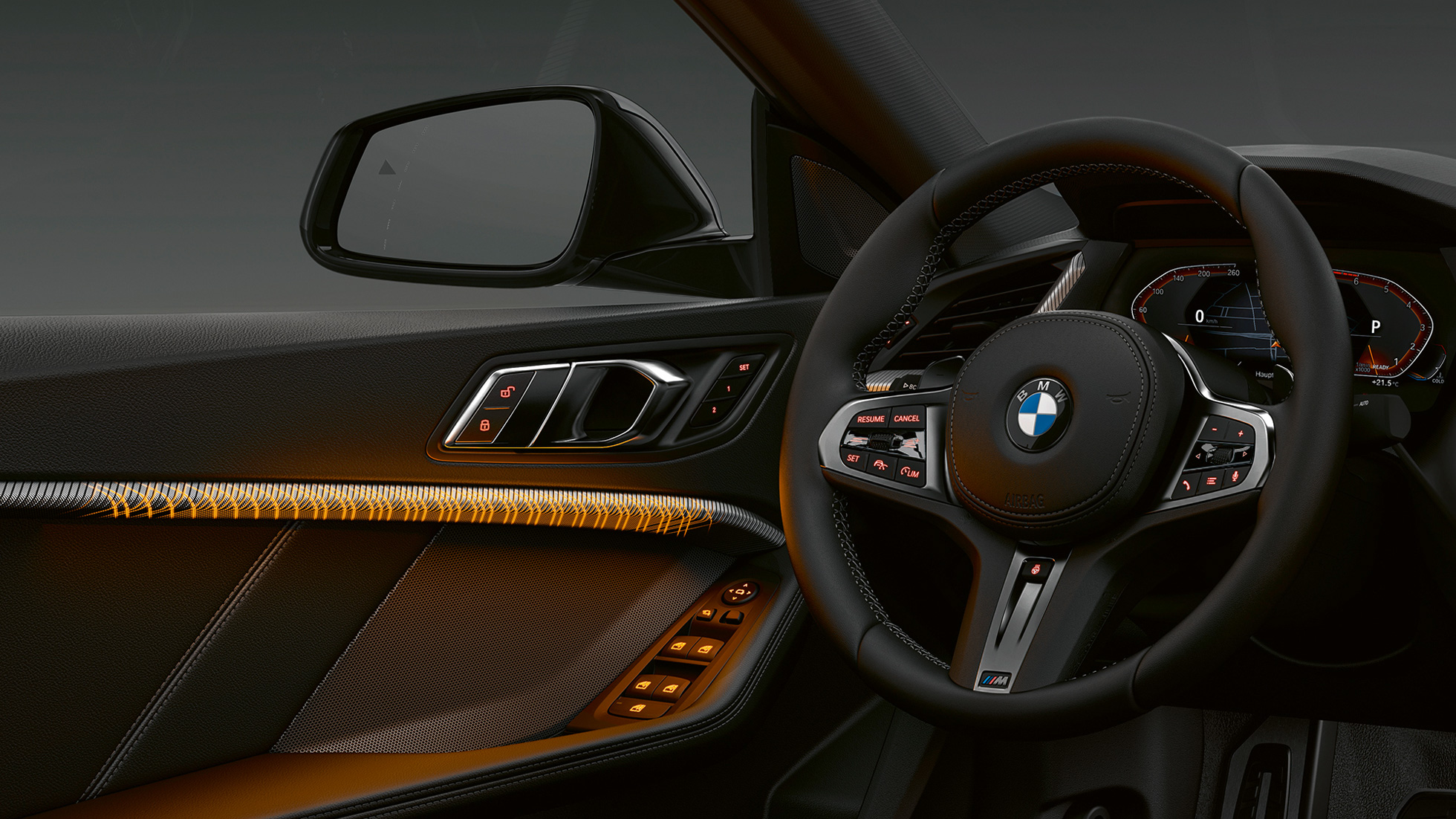 Les inserts de décoration éclairés de la BMW Série 2 Gran Coupé Les inserts de décoration éclairés de la BMW Série 2 Gran Coupé F44, intérieur
