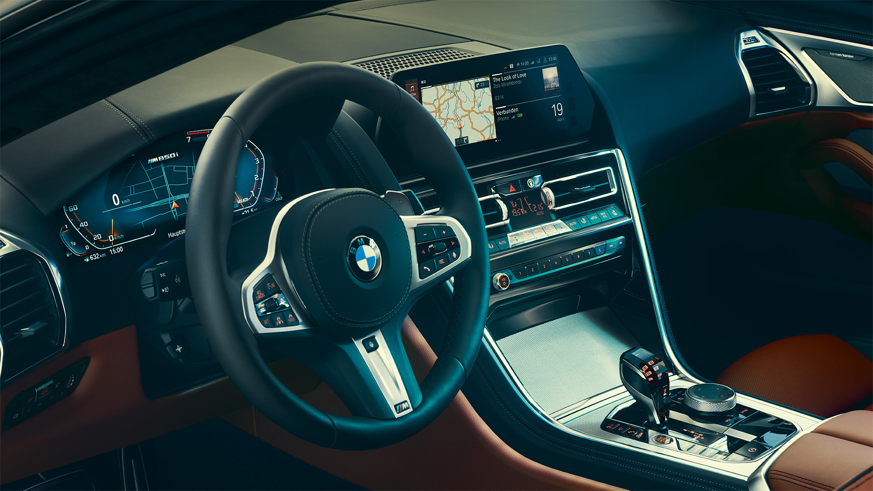 BMW 8 Series Coupé, cockpit Détail : poste de conduite de la BMW Série 8 Coupé