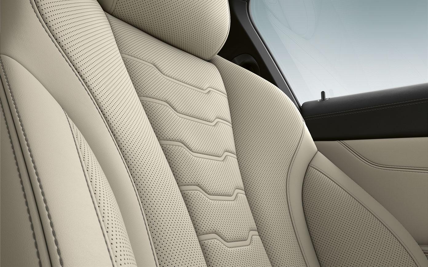 BMW Série 8 Coupé, garnissage. Détail : garnissage et coutures décoratives de la BMW Série 8 Coupé.