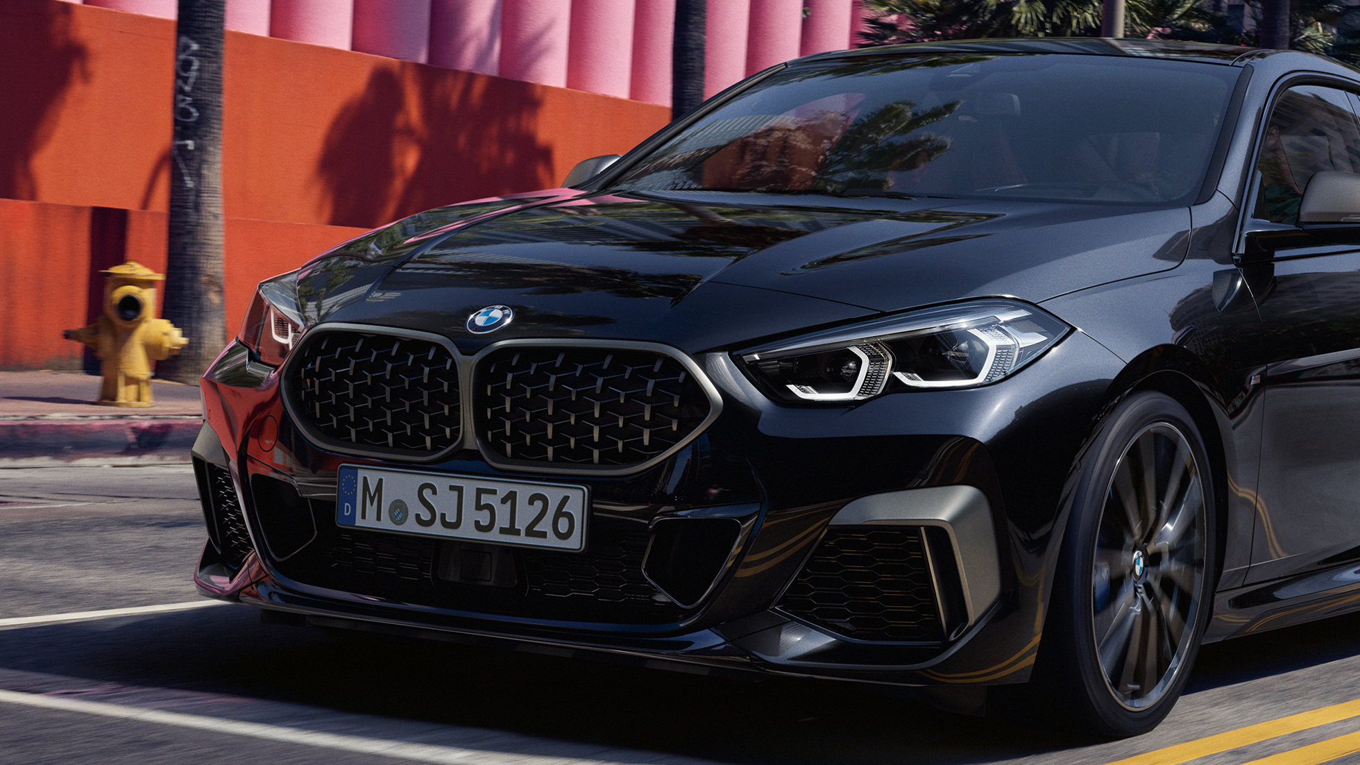 Design extérieur, BMW M235i xDrive Gran Coupé Design extérieur BMW M235i xDrive Gran Coupé 2020 Black Sapphire metallic F44, vue de face