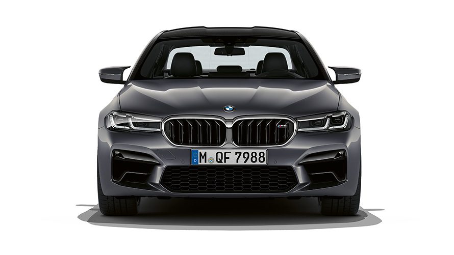 BMW M5 F90 LCI restylage 2020 Brands Hatch Grau metallic, vue avant