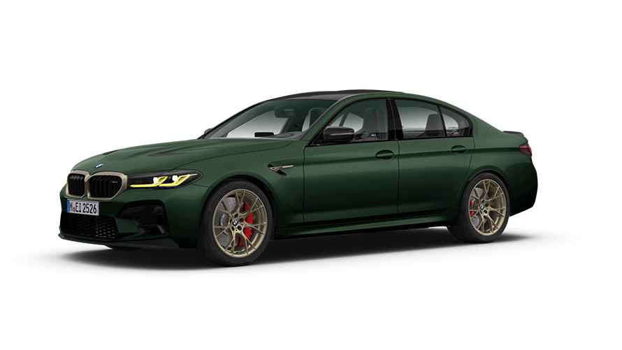 BMW Modèle M BMW M5 F90, vue de trois quarts de profil BMW Modèle M BMW M5 F90, vue de trois quarts de profil