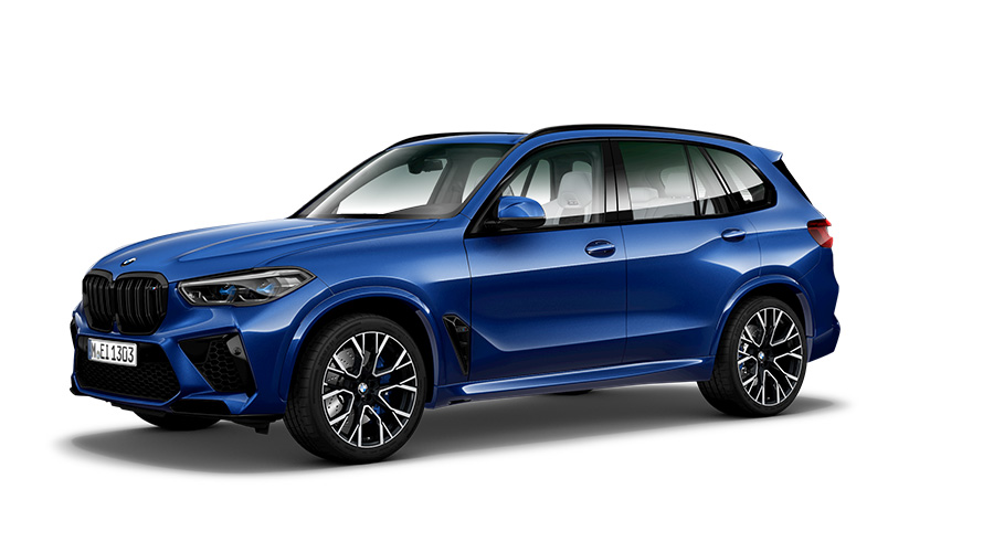 BMW Modèle M BMW X5 M F95, vue de trois quarts de profil BMW Modèle M BMW X5 M F95, vue de trois quarts de profil
