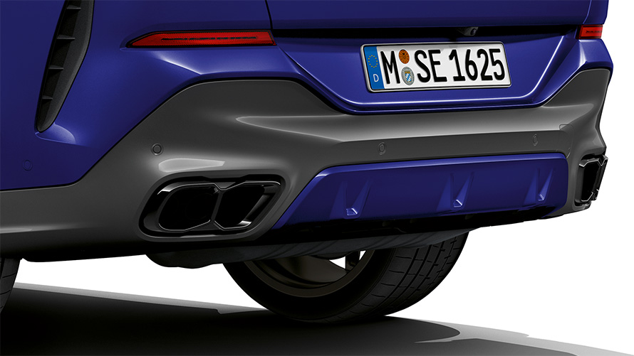 BMW X6 M60i xDrive G06 MP système d’échappement, vue en gros plan