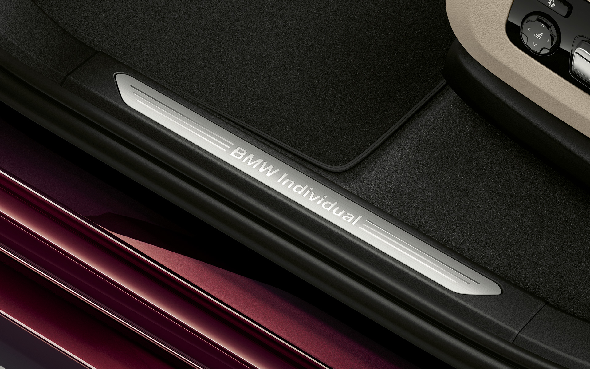 BMW X7 Individual G07 2019 Ametrin metallic seuils de porte éclairés avec inscription BMW Individual BMW X7 Individual xDrive40i G07 2018 Ametrin metallic seuils de porte éclairés avec inscription BMW Individual