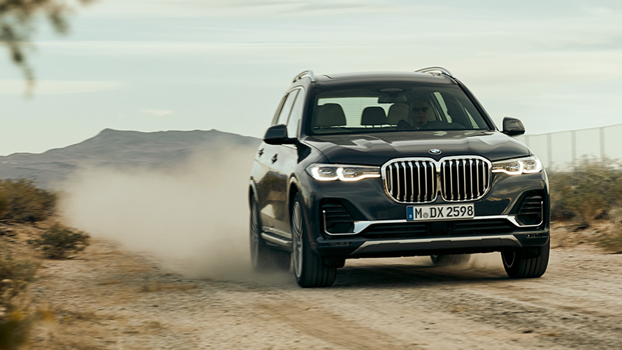 Confort de conduite de la BMW X7 G07 2019, vue en gros plan Confort de conduite de la BMW X7 G07 2019, vue en gros plan