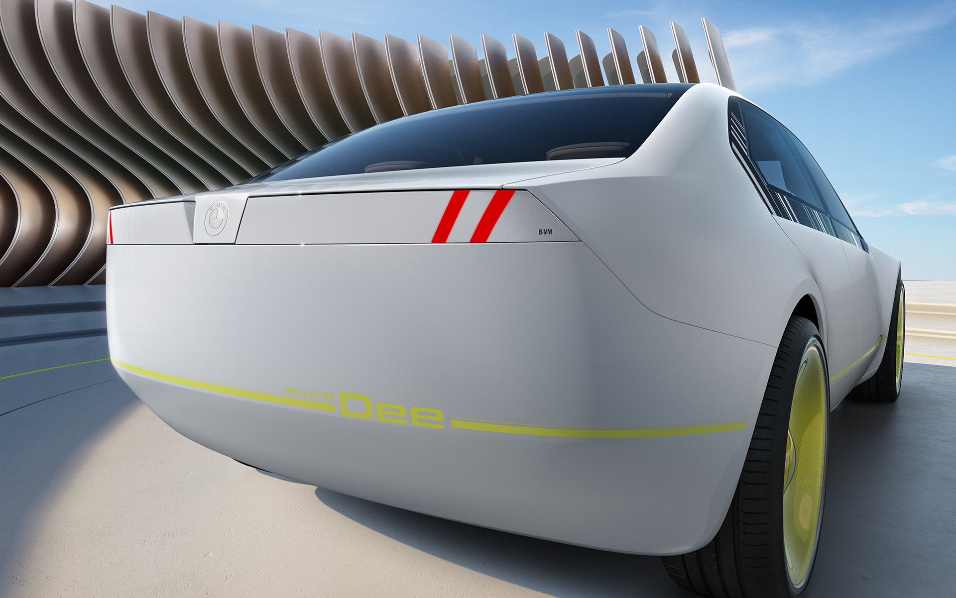 BMW i Vision Dee designe extérieur vue arrière BMW i Vision Dee véhicule visionnaire design extérieur vue totale arrière